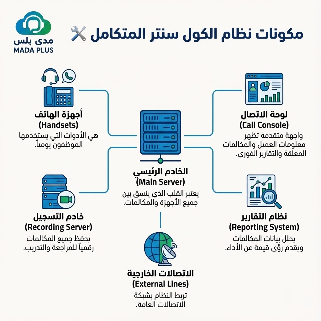 مكونات نظام الكول سنتر المتكامل 🔧